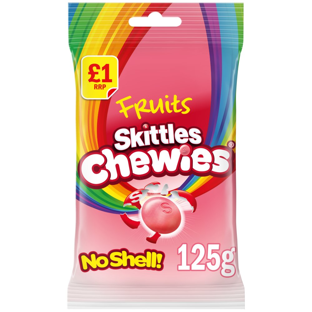 Skittles Chewies Fruits Sweets Treat Bag 125g (Pack of 12)