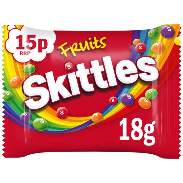 Skittles Vegan Chewy Sweets Fruit Flavoured Bag 18g (Pack of 72)