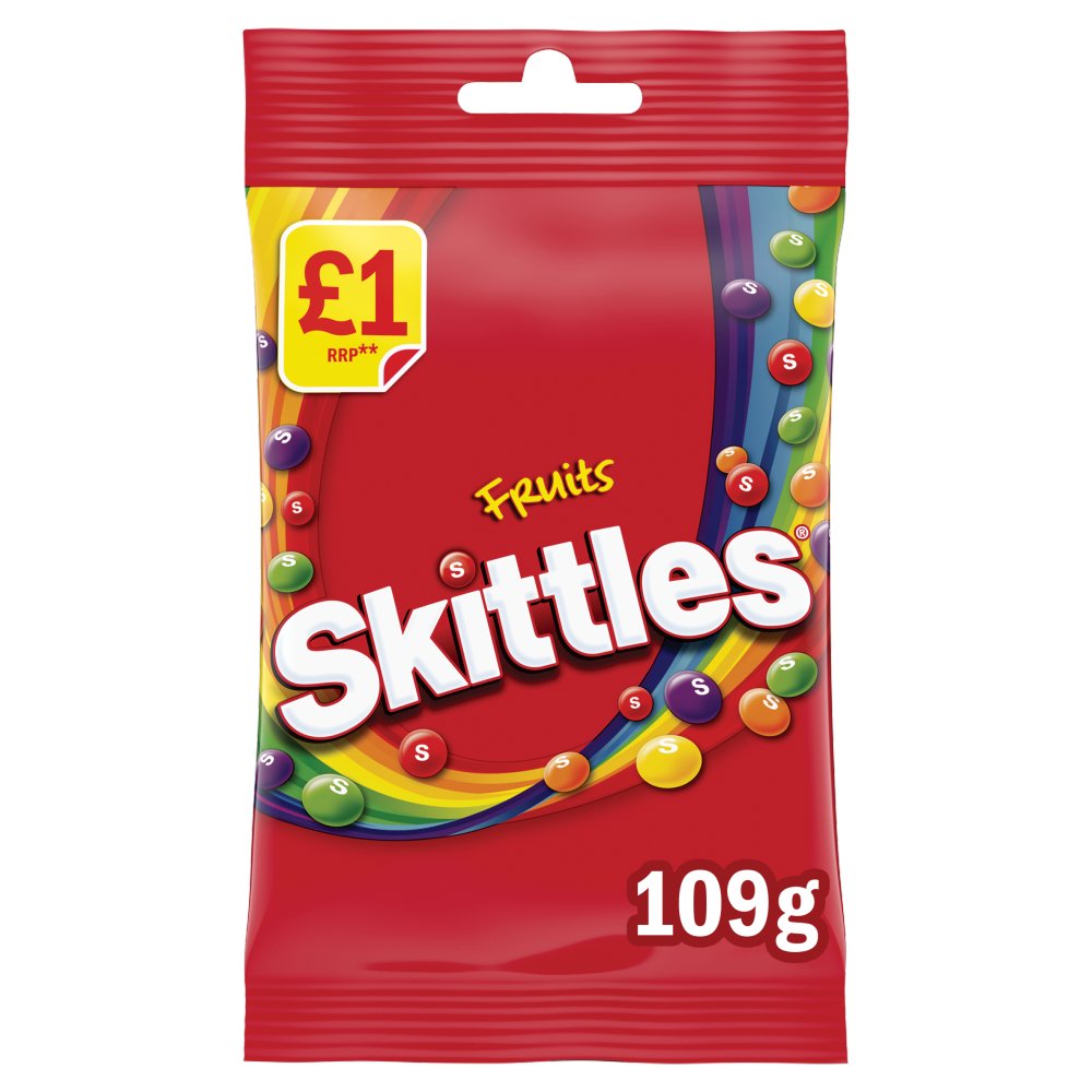 Skittles Vegan Chewy Sweets Fruit Flavoured Treat Bag 109g (Pack of 14)