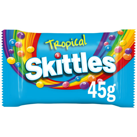Skittles Vegan Chewy Sweets Tropical Fruit Flavoured Bag 45g (Pack of 36)
