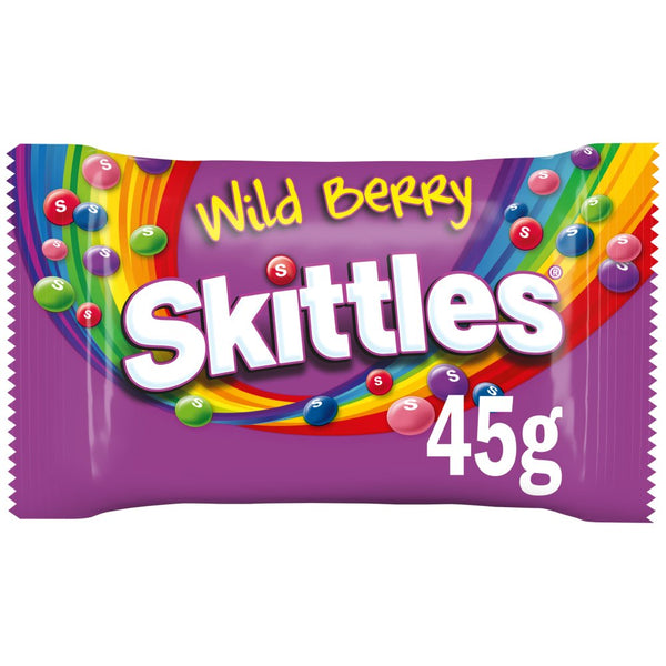 Skittles Vegan Chewy Sweets Wild Berry Fruit Flavoured Bag 45g (Pack of 36)