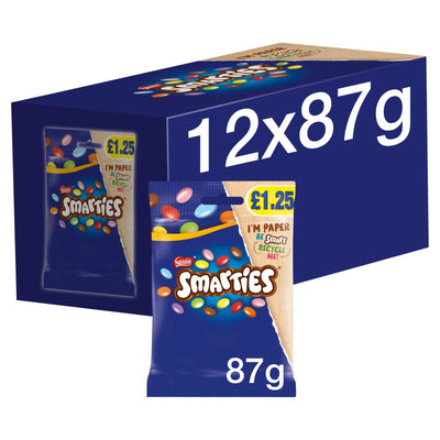 Smarties Milk Chocolate Sharing Bag 87g (Pack of 12)