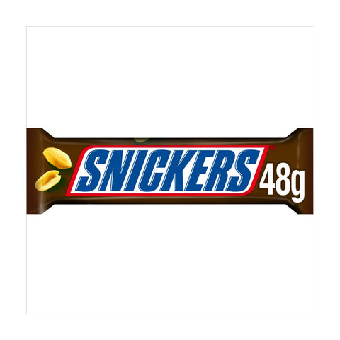 Snickers Caramel, Nougat, Peanuts & Milk Chocolate Snack Bar 48g (Pack of 48)