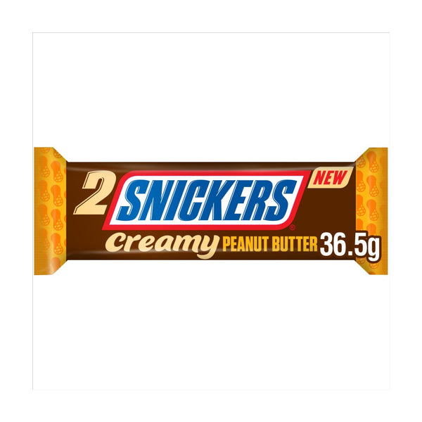 Snickers Creamy Peanut Butter & Milk Chocolate Snack Bar Duo 36.5g (Pack of 24)