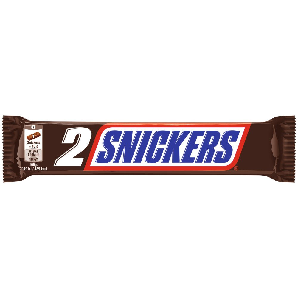 Snickers Caramel, Nougat & Peanuts Chocolate Snack Bar Duo 80g (Pack of 24)