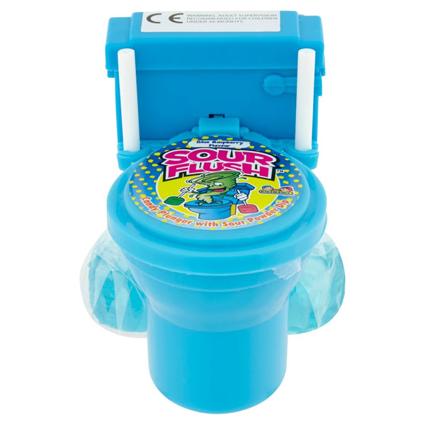 Sour Flush Candy Plunger with Sour Powder Dip Blue Raspberry Flavour 39g (Pack of 12)