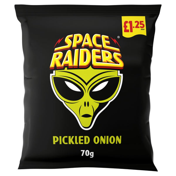 Space Raiders Pickled Onion Crisps 70g (Pack of 20)