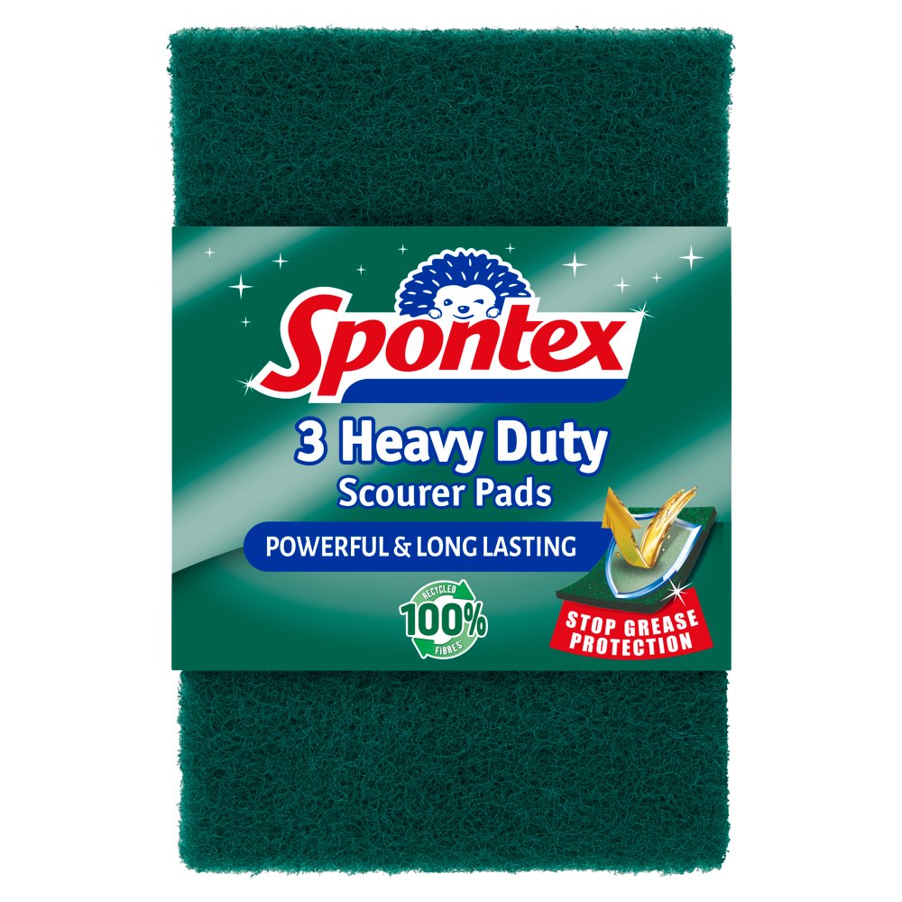 Spontex 3 Heavy Duty Scourer Pads 30g (Pack of 6)