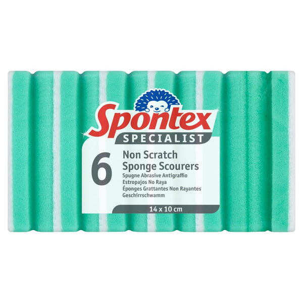 Spontex Specialist 6 Non Scratch Sponge Scourers 60g (Pack of 8)