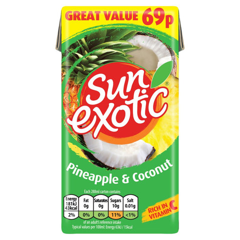 Sun Exotic Pineapple & Coconut Still Juice 288ml (Pack of 27)