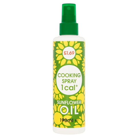Sunflower Oil Cooking Spray 190ml (Pack of 6)
