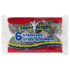 Super Bright 6 Stainless Steel Scourers 60g (Pack of 10)