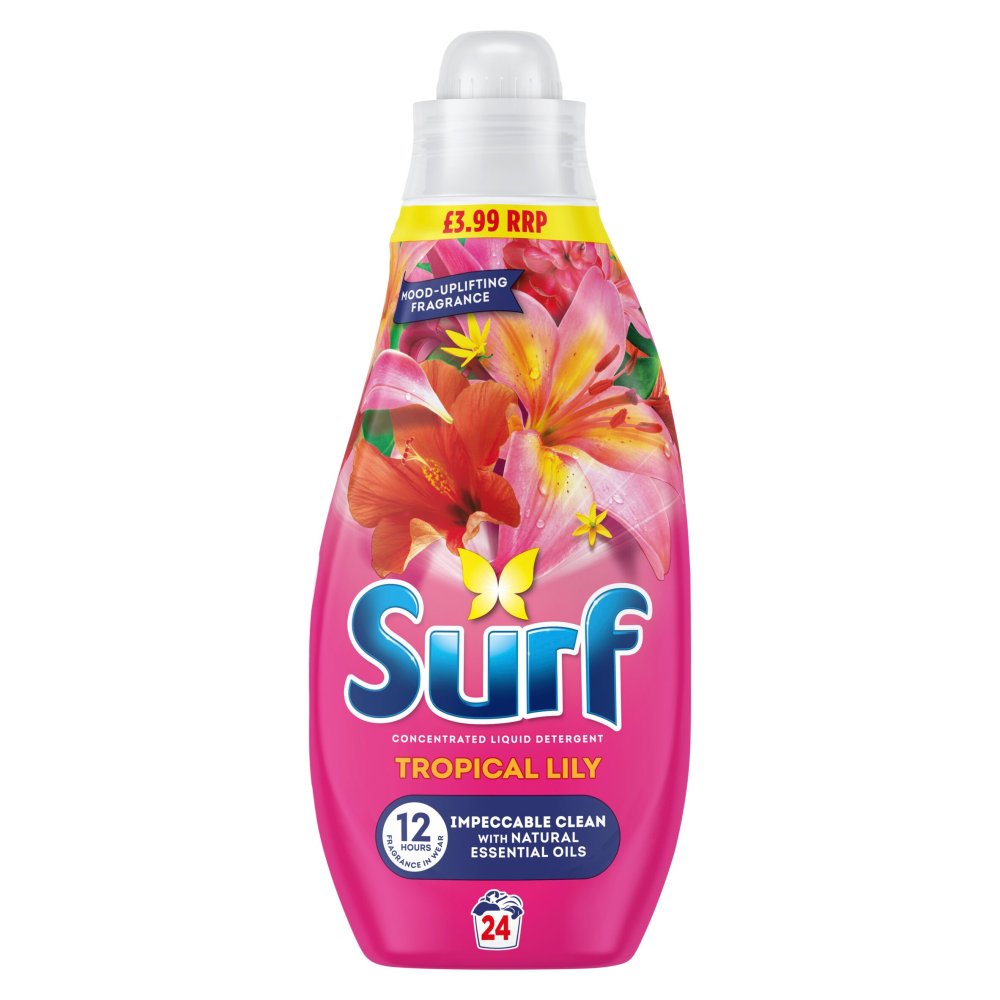 Surf Concentrated Liquid Laundry Detergent Tropical Lily 18 Washes 486ml  (Pack of 4)
