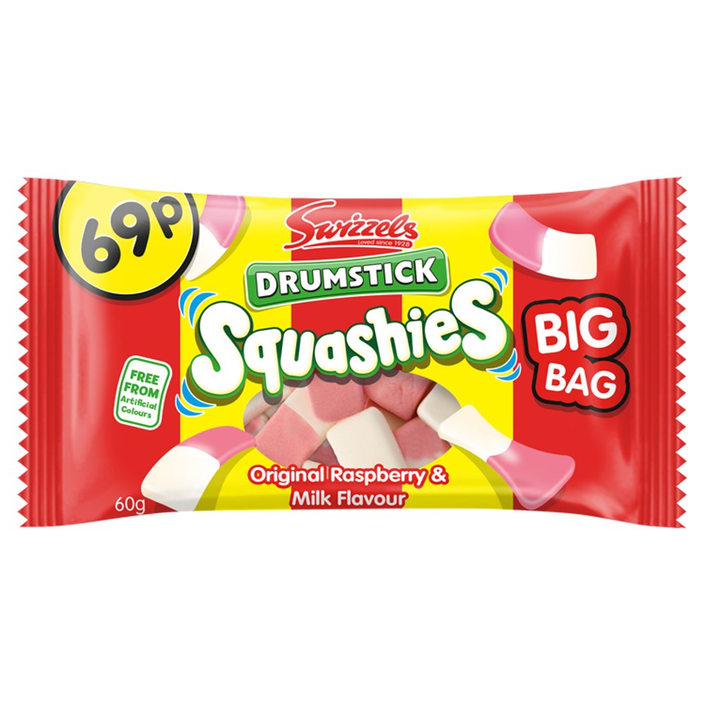 Swizels Drumstick Squashies Original Raspberry & Milk Flavour 60g (Pack of 30)