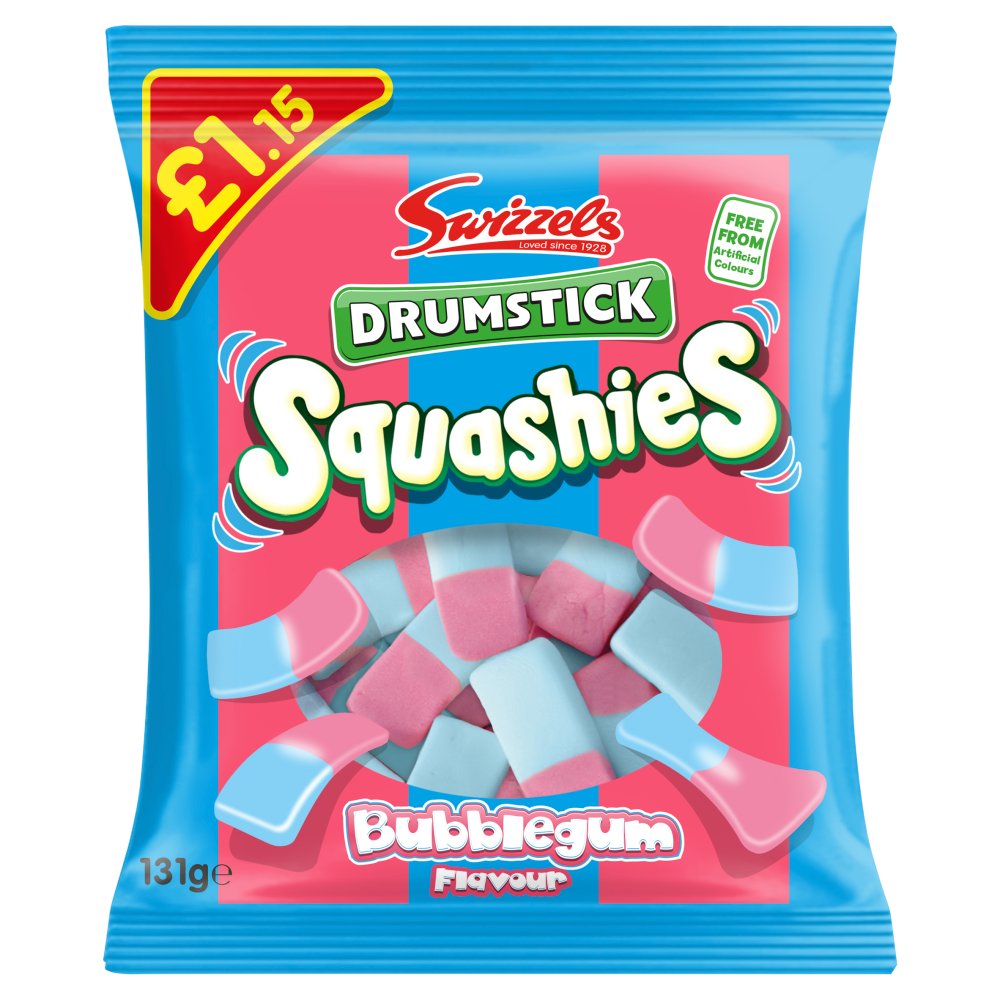 Swizzels Drumstick Squashies Bubblegum Flavour 131g (Pack of 12)