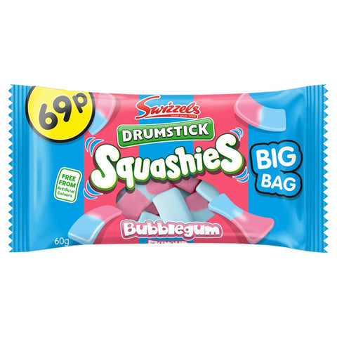 Swizzels Drumstick Squashies Bubblegum Flavour 60g (Pack of 30)