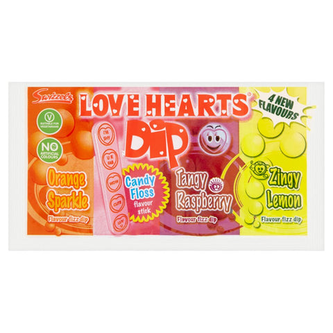 Swizzels Love Hearts Dip Candy Floss Flavour Stick 25g (Pack of 36)