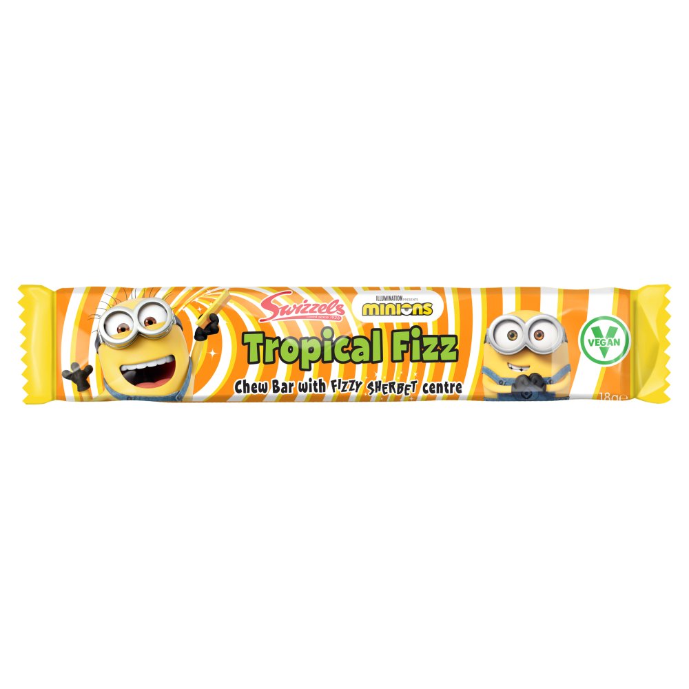 Swizzels Minions Tropical Fizz Chew Bar 18g (Pack of 60)