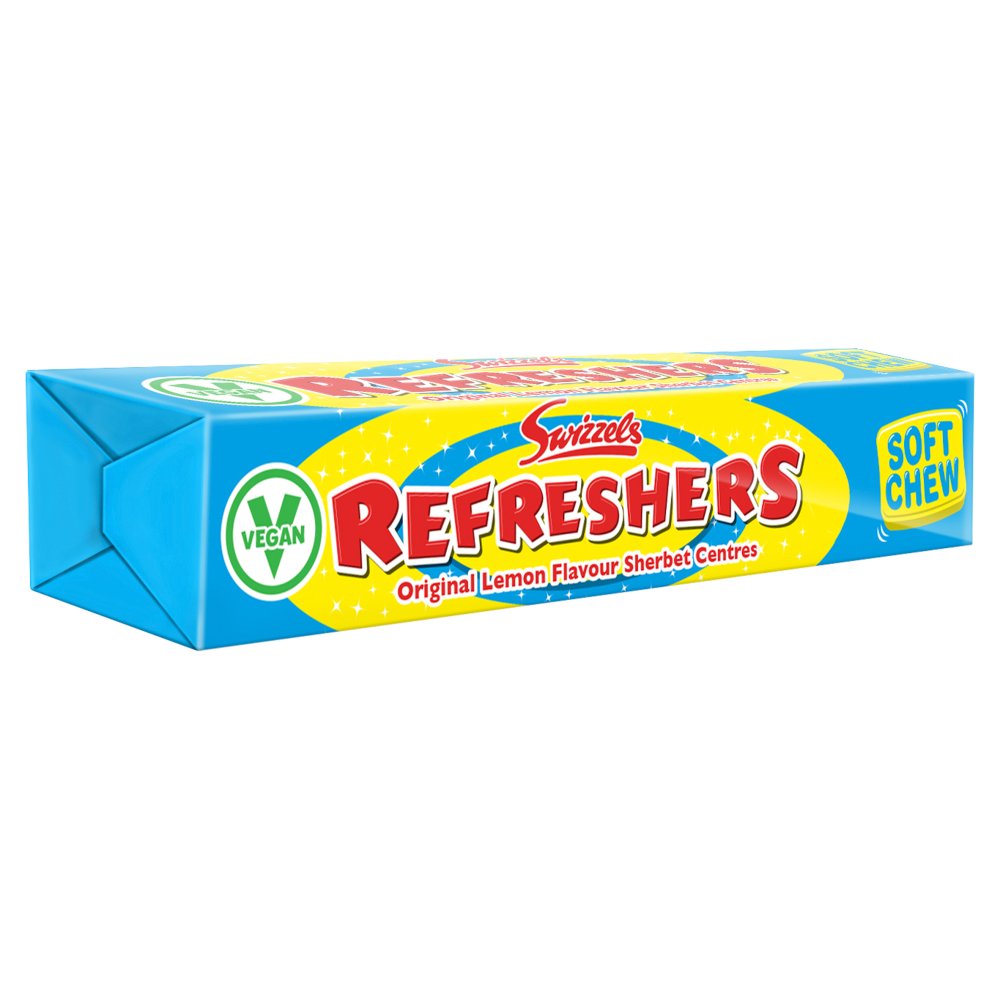 Swizzels Refreshers Lemon Flavour with Fizzy Sherbet Centre 43g (Pack of 36)