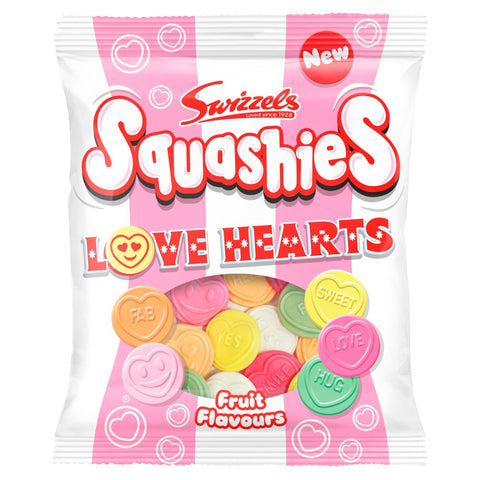 Swizzels Squashies Love Hearts 120g (Pack of 12)