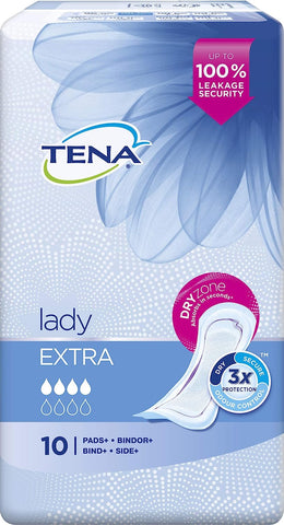 TENA Lady Extra Pads 10 Pack 130g (Pack of 3)