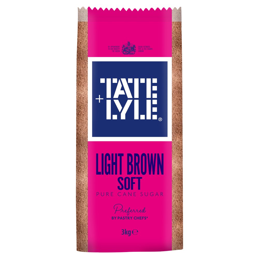 Tate and Lyle Light Brown Soft Pure Cane Sugar 3kg (Pack of 4)