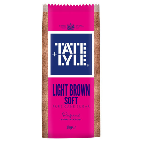 Tate and Lyle Light Brown Soft Pure Cane Sugar 3kg (Pack of 4)