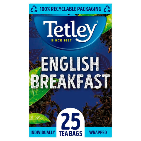 Tetley English Breakfast Tea Bags x25 (50g) (Pack of 1)