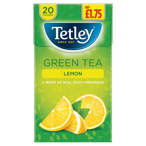 Tetley Green Tea Lemon 20 Tea Bags 40g (Pack of 4)