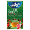 Tetley Super Green Revitalise Strawberry and Raspberry 20 Tea Bags 40g (Pack of 4)