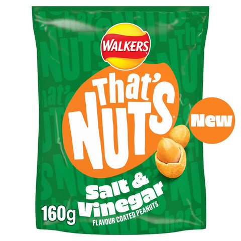 That’s Nuts Walkers Salt & Vinegar Sharing Coated Peanuts 160g (Pack of 8)