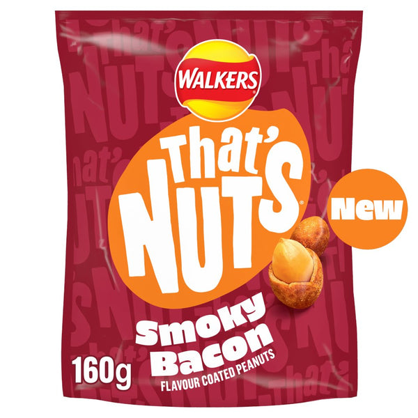 That’s Nuts Walkers Smoky Bacon Sharing Coated Peanuts 160g (Pack of 8)