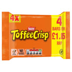 Toffee Crisp Bar 4 Pack Multipack 124g (Pack of 14)