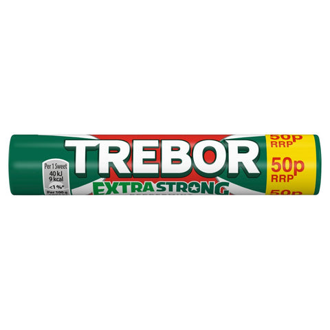 Trebor Extra Strong Peppermint Mints Roll 41.3g (Pack of 40)