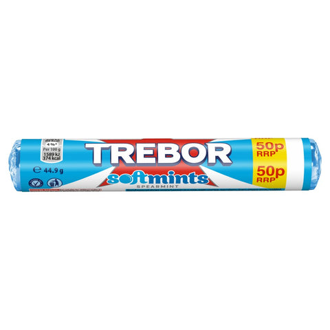 Trebor Softmints Spearmint Mints Roll 44.9g (Pack of 40)