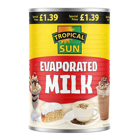 Tropical Sun Evaportaed Milk 410g (Pack of 1)