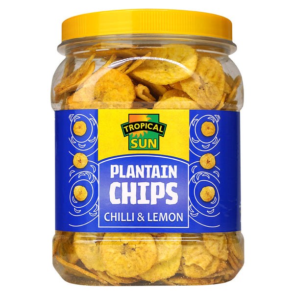 Tropical Sun Plantain Chips Chilli & Lemon 450g ( pack of 6 )