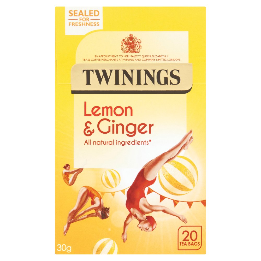 Twinings Lemon & Ginger 20 Tea Bags 30g (Pack of 4)