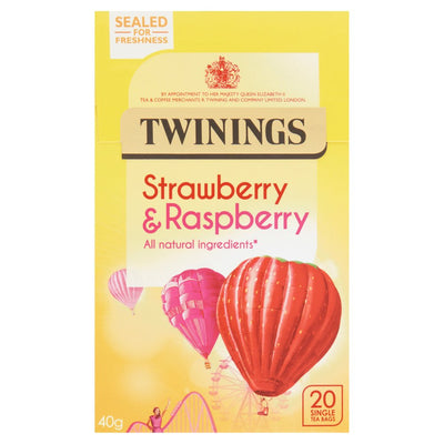 Twinings Strawberry & Raspberry 20 Single Tea Bags 40g (Pack of 4)