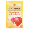 Twinings Strawberry & Raspberry 20 Single Tea Bags 40g (Pack of 4)