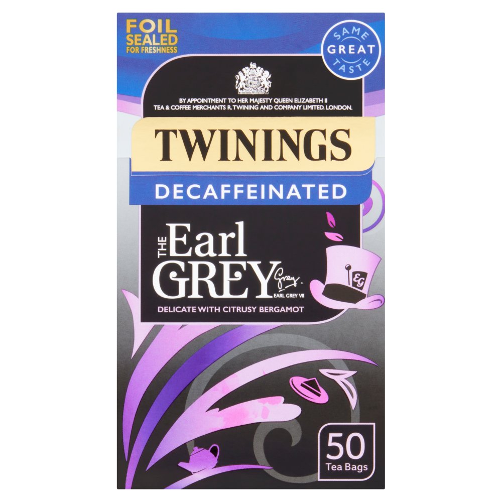 Twinings The Earl Grey Decaffeinated 40 Tea Bags 100g (Pack of 4)