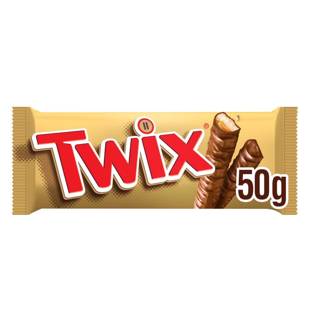 Twix Caramel & Milk Chocolate Fingers Biscuit Snack Bar 50g (Pack of 32)
