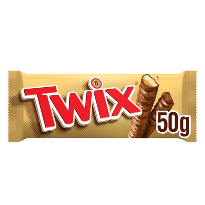 Twix Caramel & Milk Chocolate Fingers Biscuit Snack Bar 50g (Pack of 32)