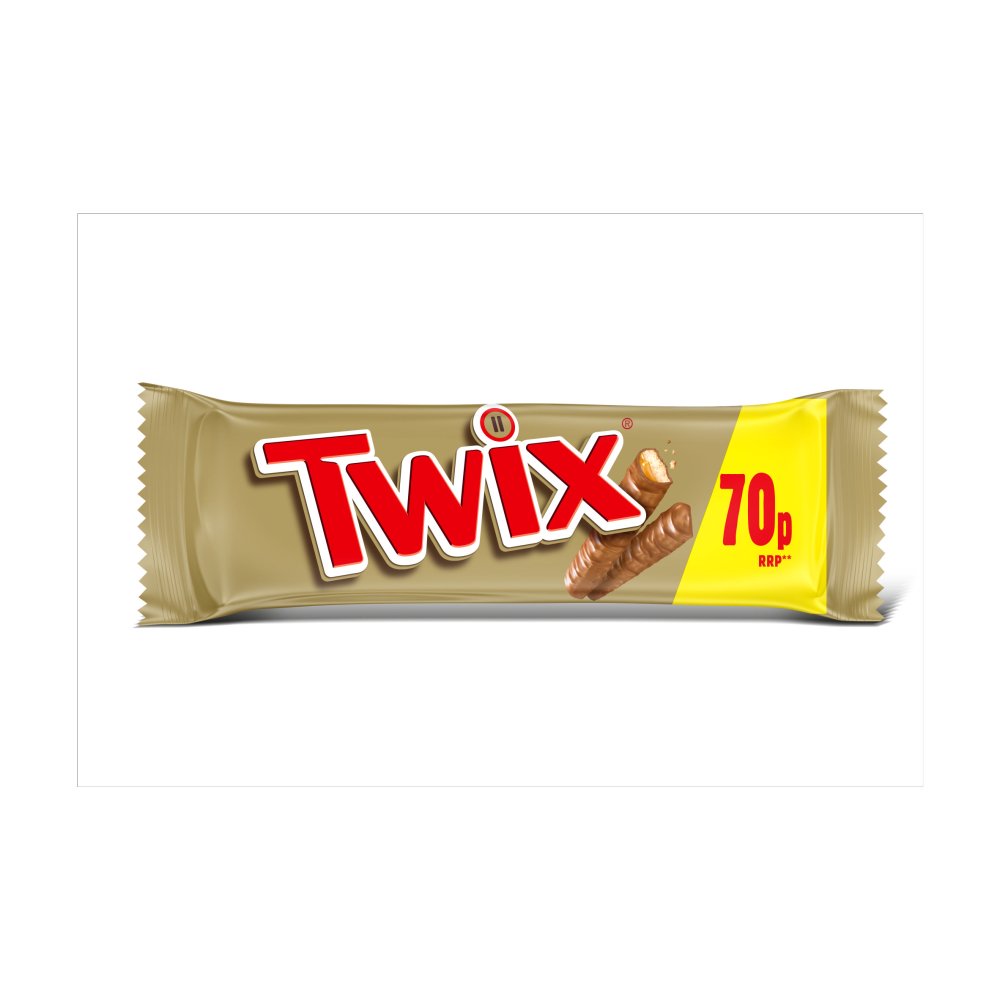 Twix Caramel & Milk Chocolate Fingers Biscuit Snack Bar 50g (Pack of 32)