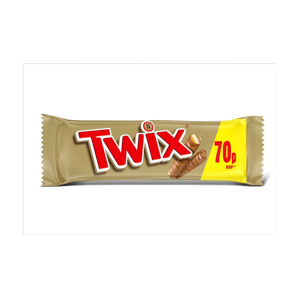 Twix Caramel & Milk Chocolate Fingers Biscuit Snack Bar 50g (Pack of 32)