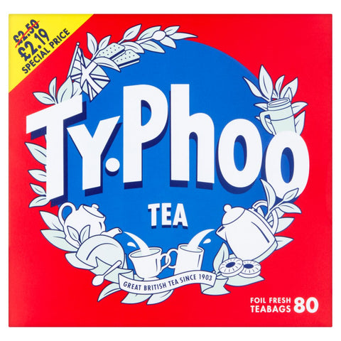 Typhoo Tea 80 Foil Fresh Teabags 232g (Pack of 6)