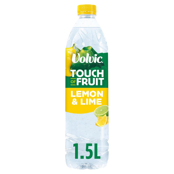 Volvic Touch of Fruit Low Sugar Lemon & Lime Natural Flavoured Water 1.5L (Pack of 6)