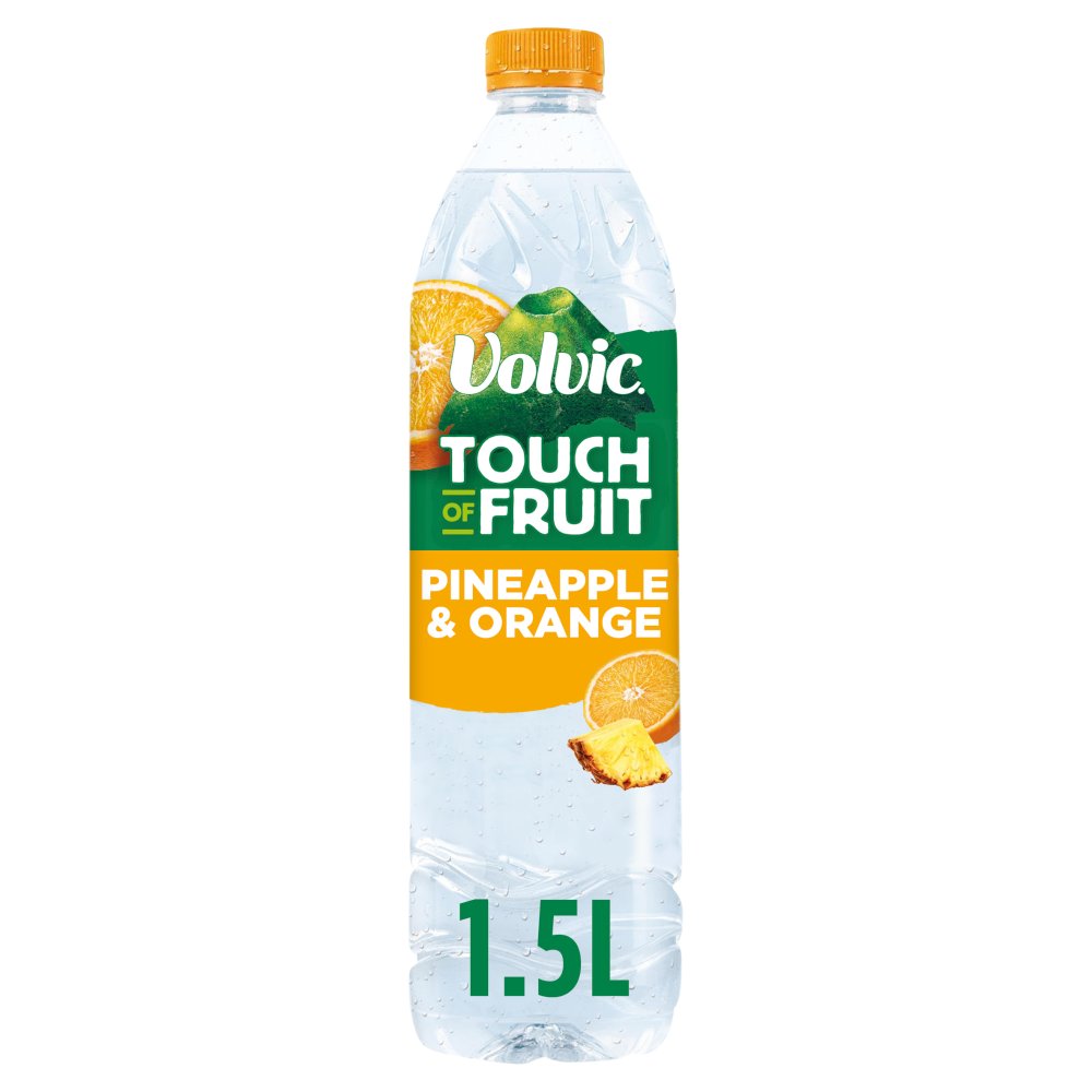 Volvic Touch of Fruit Low Sugar Pineapple & Orange Vitality Natural Flavoured Water 1.5L (Pack of 6)