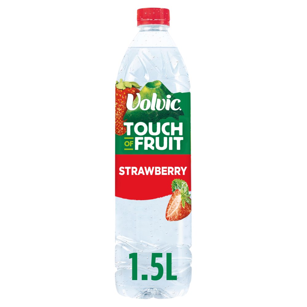 Volvic Touch of Fruit Low Sugar Strawberry Natural Flavoured Water 1.5L (Pack of 6)