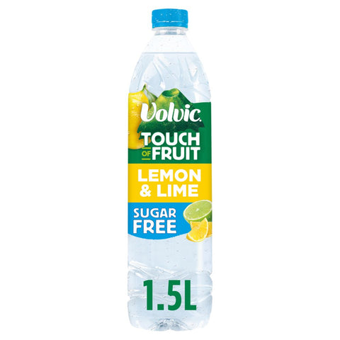 Volvic Touch of Fruit Sugar Free Lemon & Lime Natural Flavoured Water 1.5L (Pack of 6)